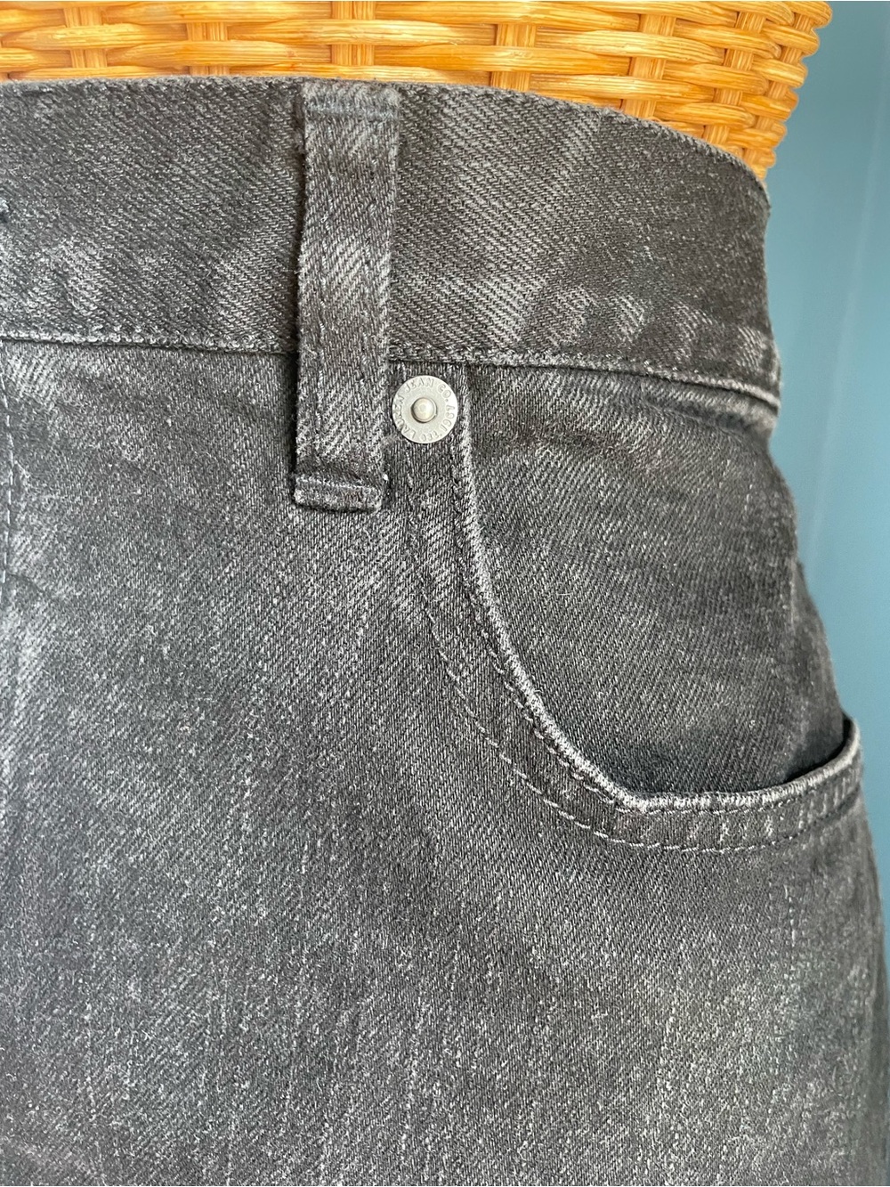 Vintage Ralph Lauren Lauren Jean Co. Black Denim Skirt Women’s Size 12 Y2K - Picture 3 of 9